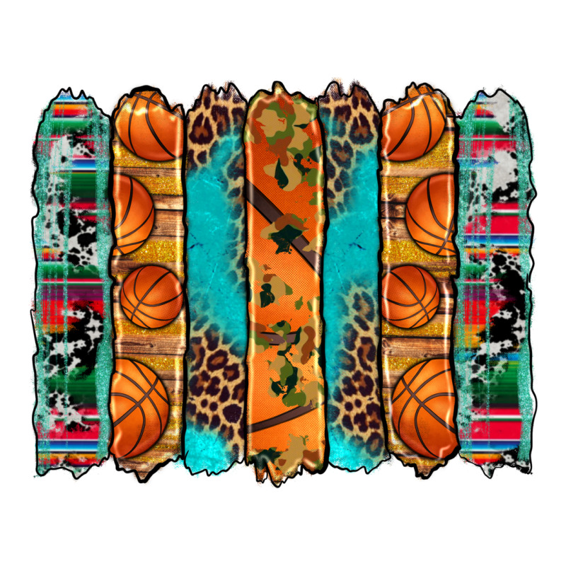 Basketball Serape Cowhide Turquoise Leopard Glitter  Brushstrokes Ladies Tee by Artiststas | Teevron