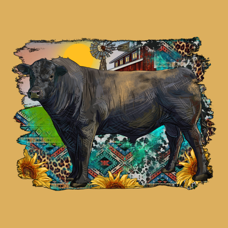 Black Angus Bull With Aztec And Farm Background Premium Hoodie by RanaPortraitStore | Teevron