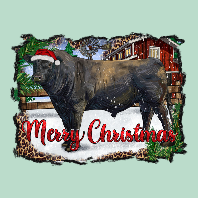 Merry Christmas Black Angus Bull And Farm Premium Hoodie by RanaPortraitStore | Teevron