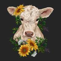 Charolais Calf With Sunflowers Premium Hoodie | Teevron