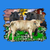 Charolais Bull Black Angus Cattle And Bull With Barnyard And Cowhide Premium Hoodie | Teevron