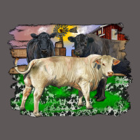 Charolais Bull Black Angus Cattle And Bull With Barnyard And Cowhide Premium Hoodie | Teevron