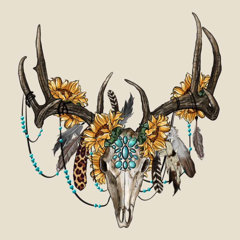 Boho Deer Skull Sunflowers And Gemstone Urban Hoodie by RanaPortraitStore | Teevron
