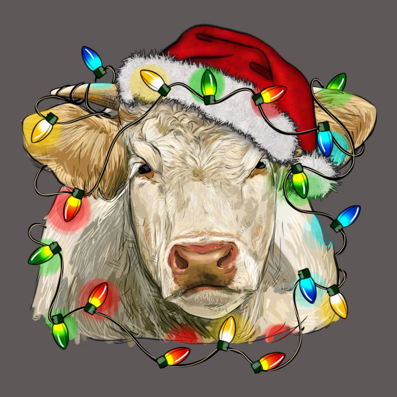 Charolais Cattle Cow With Christmas Lights And Hat Premium Hoodie by RanaPortraitStore | Teevron