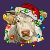 Charolais Cattle Cow With Christmas Lights And Hat Premium Hoodie | Teevron