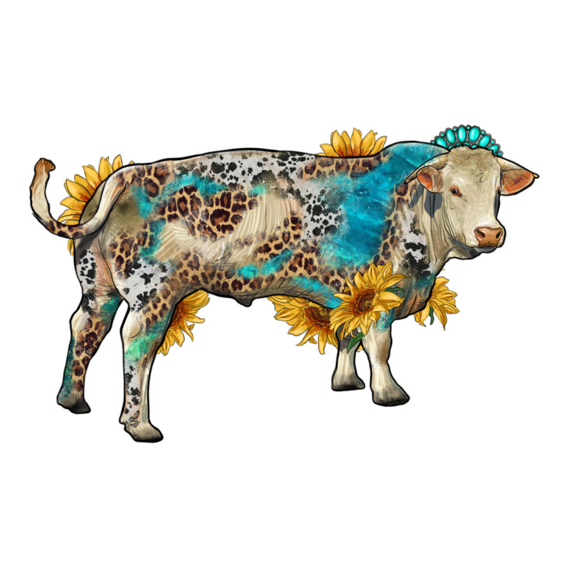 Charolais Bull With Sunflowers And Gemstone Western Patterns Premium Hoodie by RanaPortraitStore | Teevron
