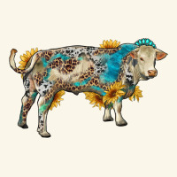 Charolais Bull With Sunflowers And Gemstone Western Patterns Premium Hoodie | Teevron