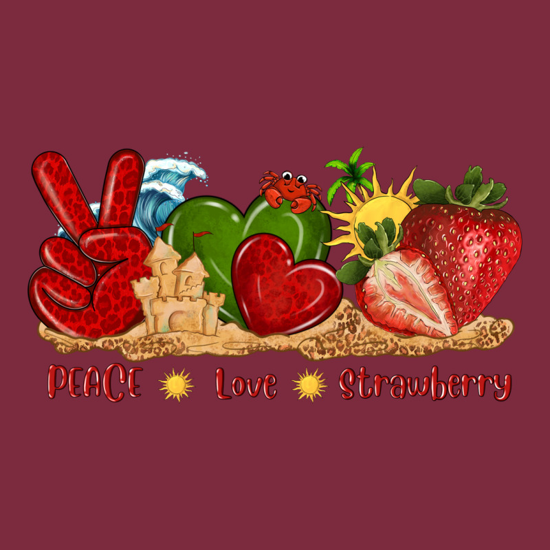 Peace Love Strawberry With Summer Premium Hoodie by texasbilliewilder | Teevron