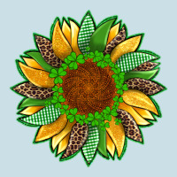 St Patricks Sunflower With Leopard  Shamrock And Glitter Ladies Tee | Teevron