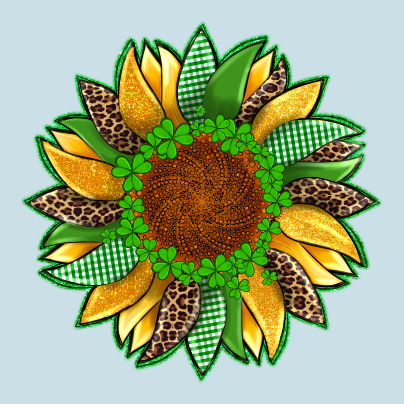 St Patricks Sunflower With Leopard  Shamrock And Glitter Ladies Tee by Artiststas | Teevron
