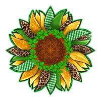 st patricks sunflower with leopard  shamrock and glitter | Teevron