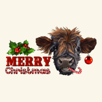 Merry Christmas Highland Calf With Candy Cane Premium Hoodie | Teevron
