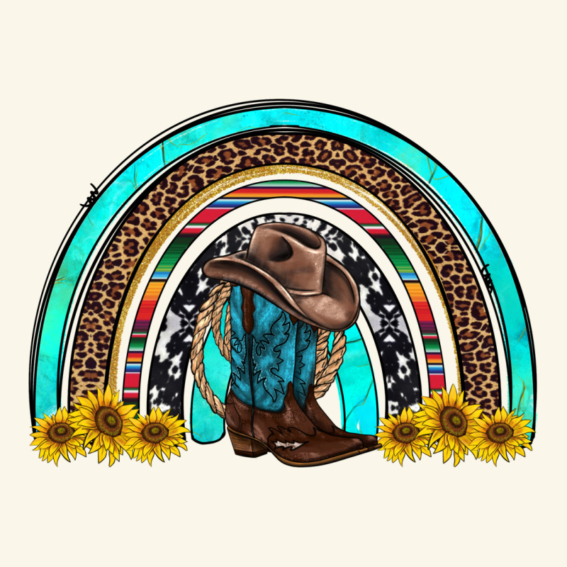 Western Cowboy Boots Sunflowers Rainbow Premium Hoodie by RanaPortraitStore | Teevron