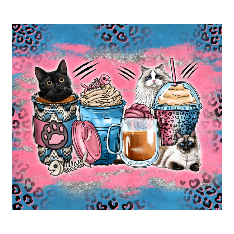Cat Coffee Cups Premium Hoodie by Zillion Design Studio | Teevron