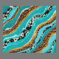 Turquoise Brushstrokes With Leopard And Cowhide Premium Hoodie | Teevron