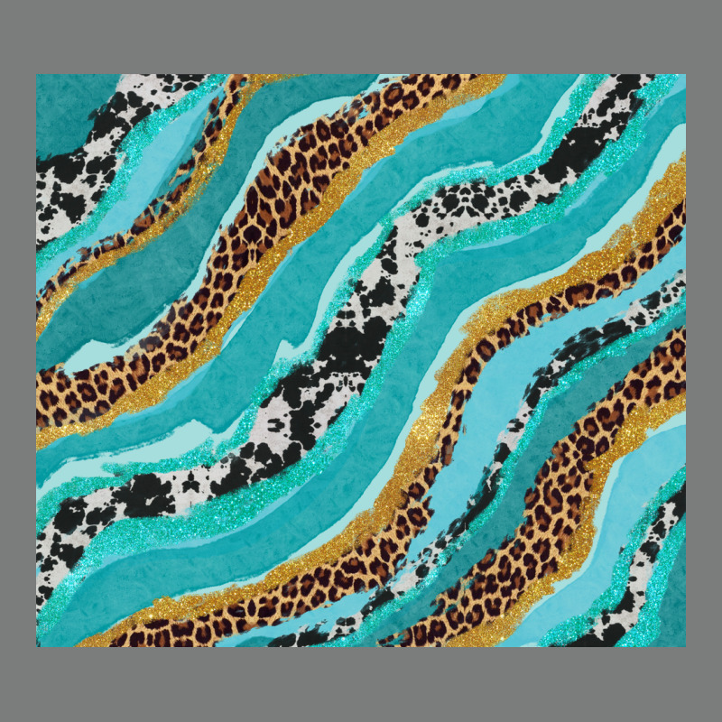 Turquoise Brushstrokes With Leopard And Cowhide Premium Hoodie by RanaPortraitStore | Teevron