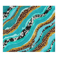 turquoise brushstrokes with leopard and cowhide | Teevron