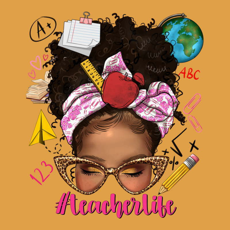 Afro Messy Bun Teacherlife Premium Hoodie by texasbilliewilder | Teevron