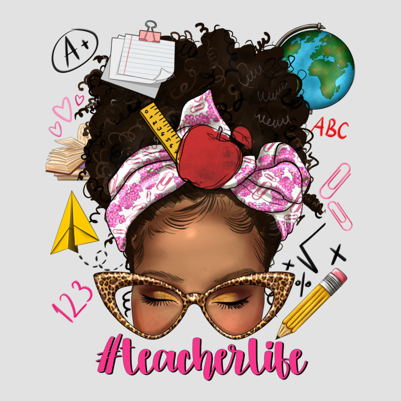 Afro Messy Bun Teacherlife Premium Hoodie by texasbilliewilder | Teevron