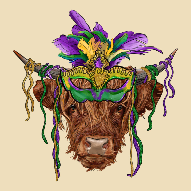 Mardi Gras Mask Highland Cow Premium Hoodie by RanaPortraitStore | Teevron