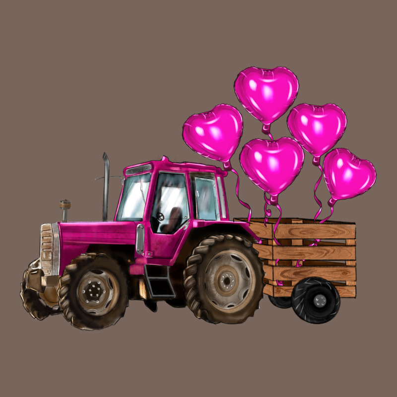 Valentine's Day Pink Tractor With Pin Heart Balloons Premium Hoodie by RanaPortraitStore | Teevron
