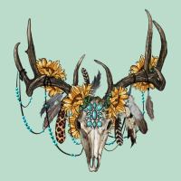 Boho Deer Skull Sunflowers And Gemstone Premium Hoodie | Teevron