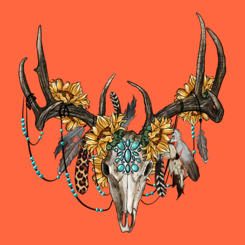 Boho Deer Skull Sunflowers And Gemstone Premium Hoodie by RanaPortraitStore | Teevron