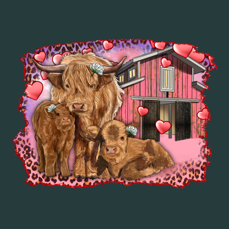 Valentine's Day Mama Cow And Baby Cows Premium Hoodie by RanaPortraitStore | Teevron