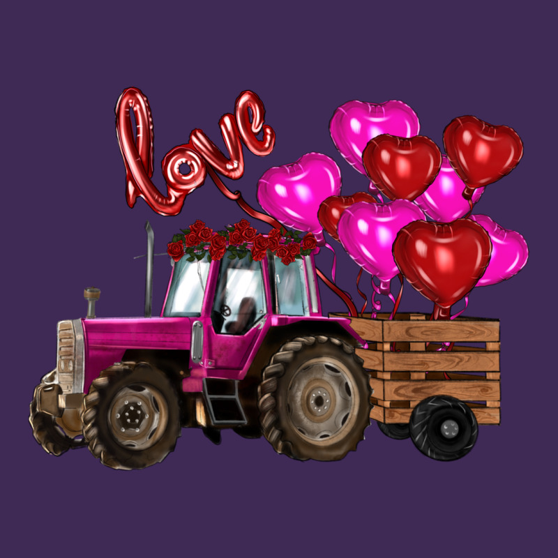 Valentine's Day Pink Tractor With Pin Heart Balloons Premium Hoodie by RanaPortraitStore | Teevron