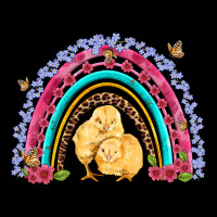 Easter Flowers And Butterfly With Chicks Rainbow Ladies Tee | Teevron