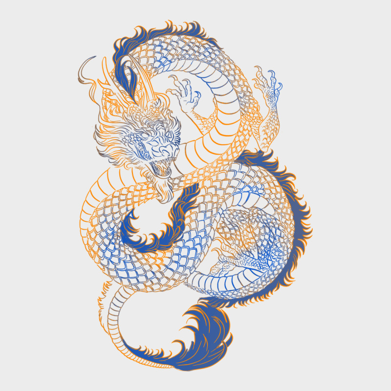 Blue And Orange Dragon Urban Hoodie by RanaPortraitStore | Teevron