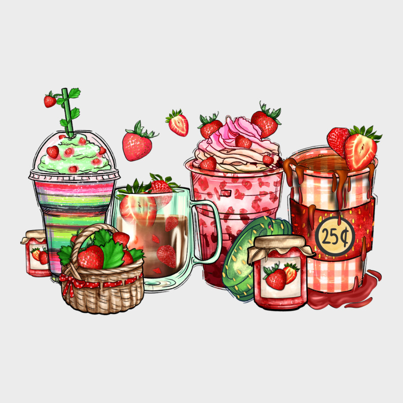Strawberry Farm Fresh Coffee Cups Urban Hoodie by Zillion Design Studio | Teevron