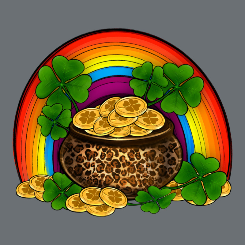 St Patricks Shamrock Gold Leopard Rainbow Premium Hoodie by RanaPortraitStore | Teevron
