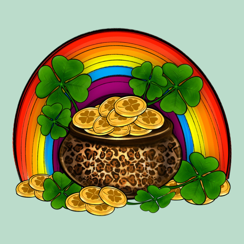 St Patricks Shamrock Gold Leopard Rainbow Premium Hoodie by RanaPortraitStore | Teevron