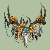 Boho Deer Skull Sunflowers And Gemstone Urban Hoodie | Teevron