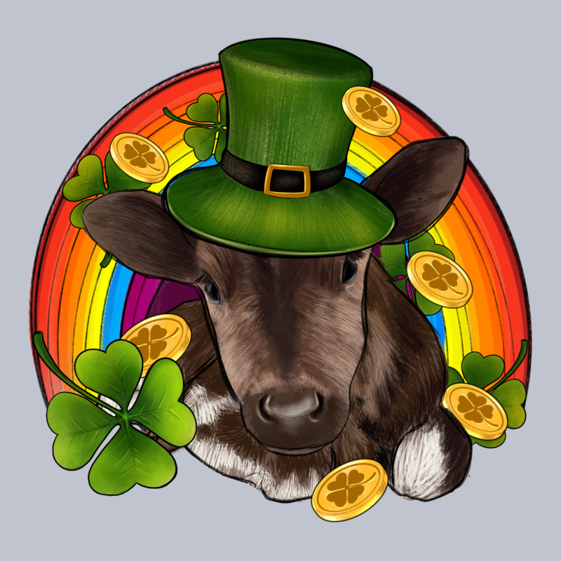 St Patricks Day Baby Cow Shamrock Rainbow Gold Premium Hoodie by RanaPortraitStore | Teevron