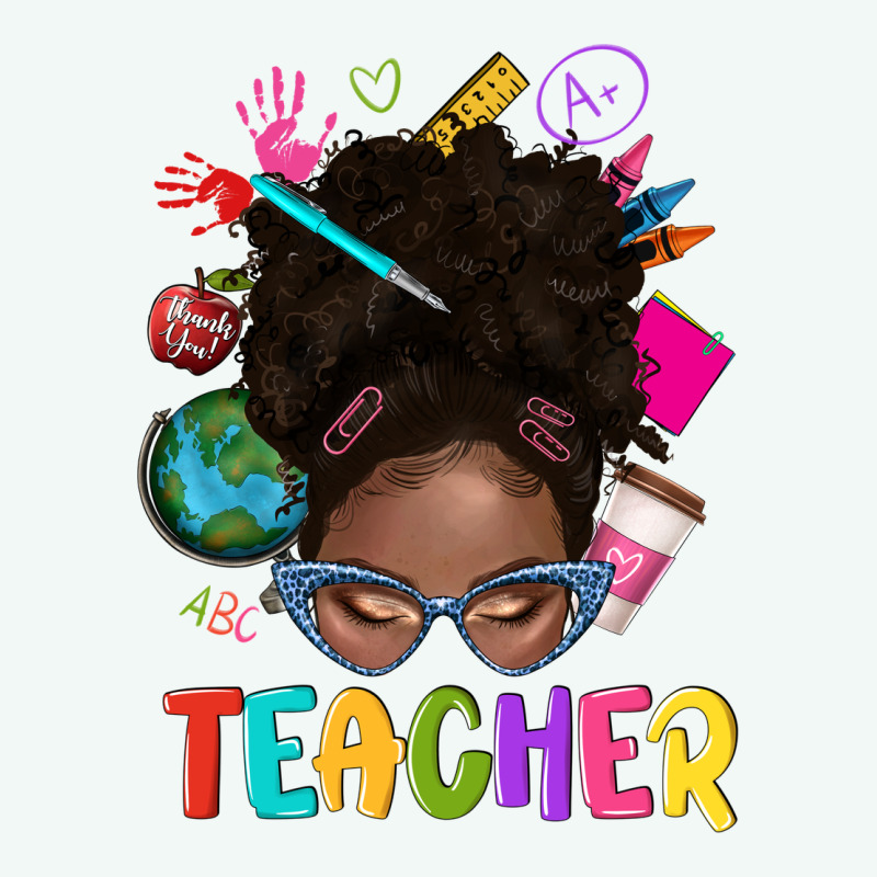 Teacher Afro Messy Bun Premium Hoodie by texasbilliewilder | Teevron