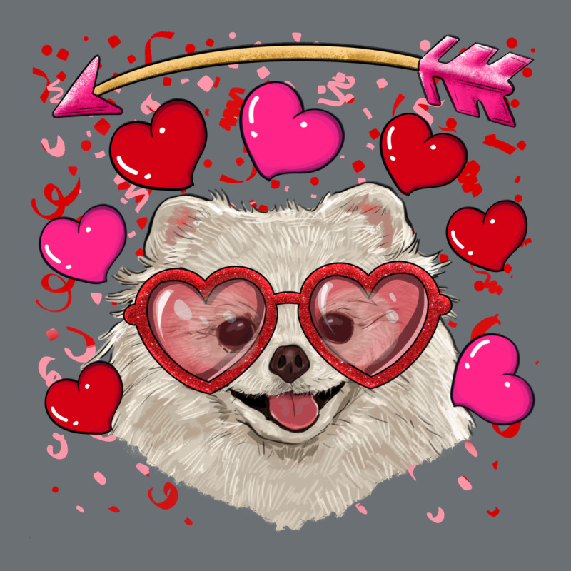 Valentine's Day White Pomeranian Premium Hoodie by RanaPortraitStore | Teevron