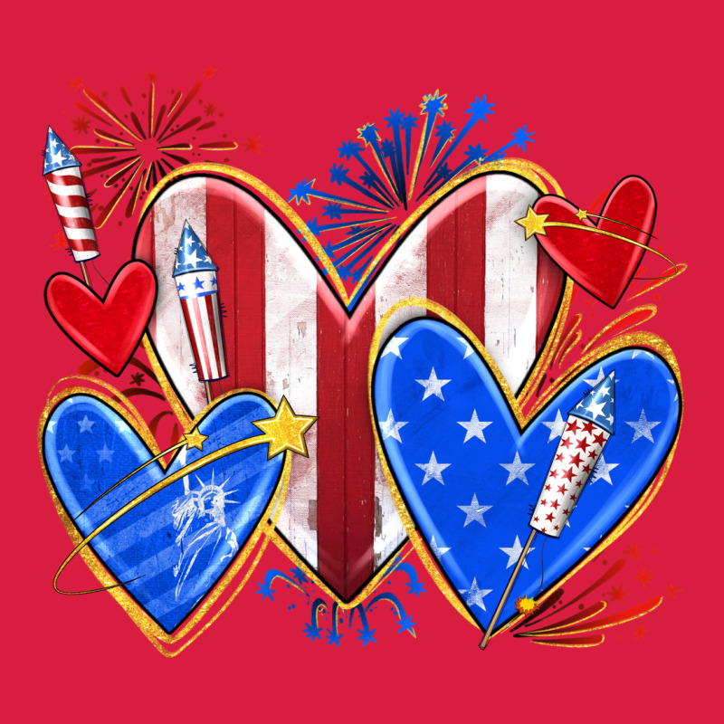4th Of July Hearts Premium Hoodie by texasbilliewilder | Teevron