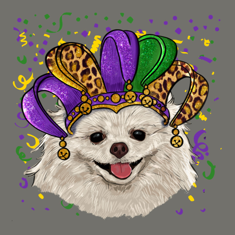 Mardi Gras Hat White Pomeranian Premium Hoodie by RanaPortraitStore | Teevron