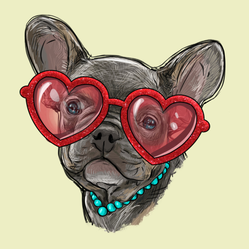 French Bulldog With Love Glasses Urban Hoodie by RanaPortraitStore | Teevron