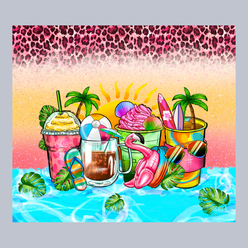 Beach Summer Coffee Cups Premium Hoodie by Zillion Design Studio | Teevron