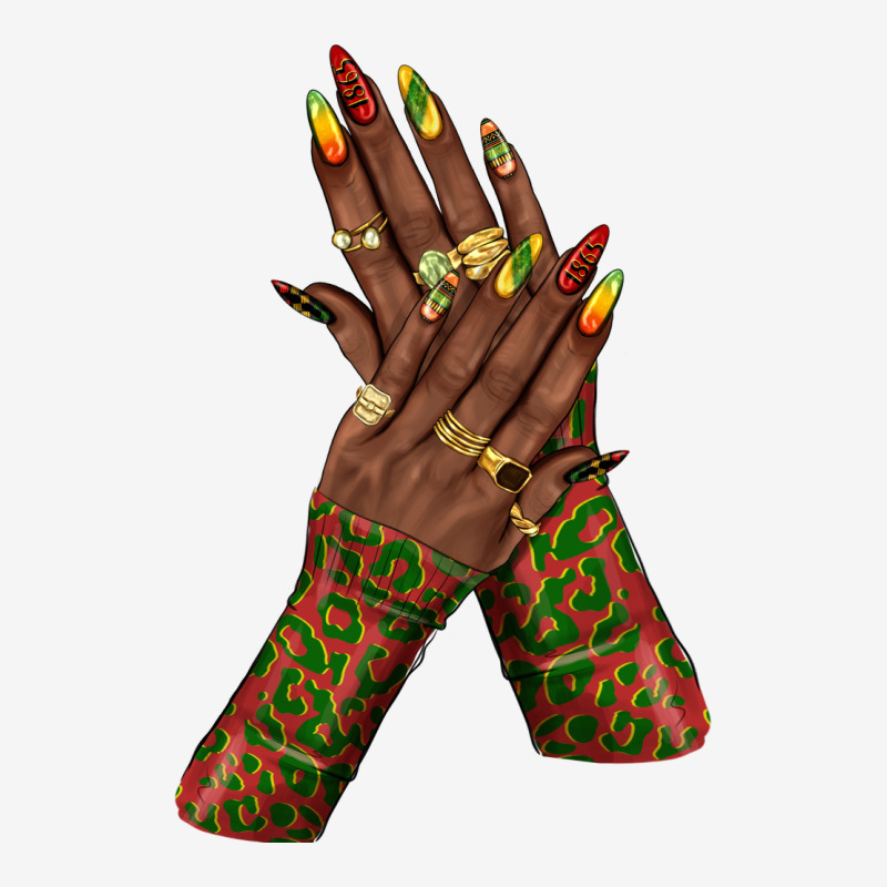 Juneteenth Nail Art With Afro Hand Urban Hoodie by texasbilliewilder | Teevron