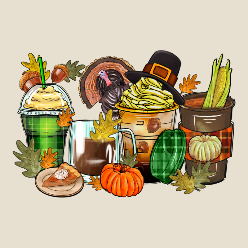 Thanksgiving Coffee Cups Urban Hoodie by Zillion Design Studio | Teevron