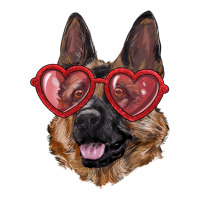 german shepherd with love glasses | Teevron