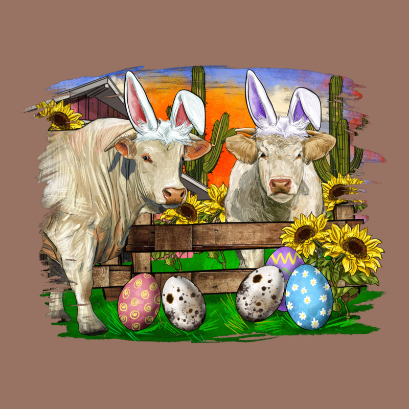 Easter Farm Cows Bunny Ears And Eggs Premium Hoodie by RanaPortraitStore | Teevron