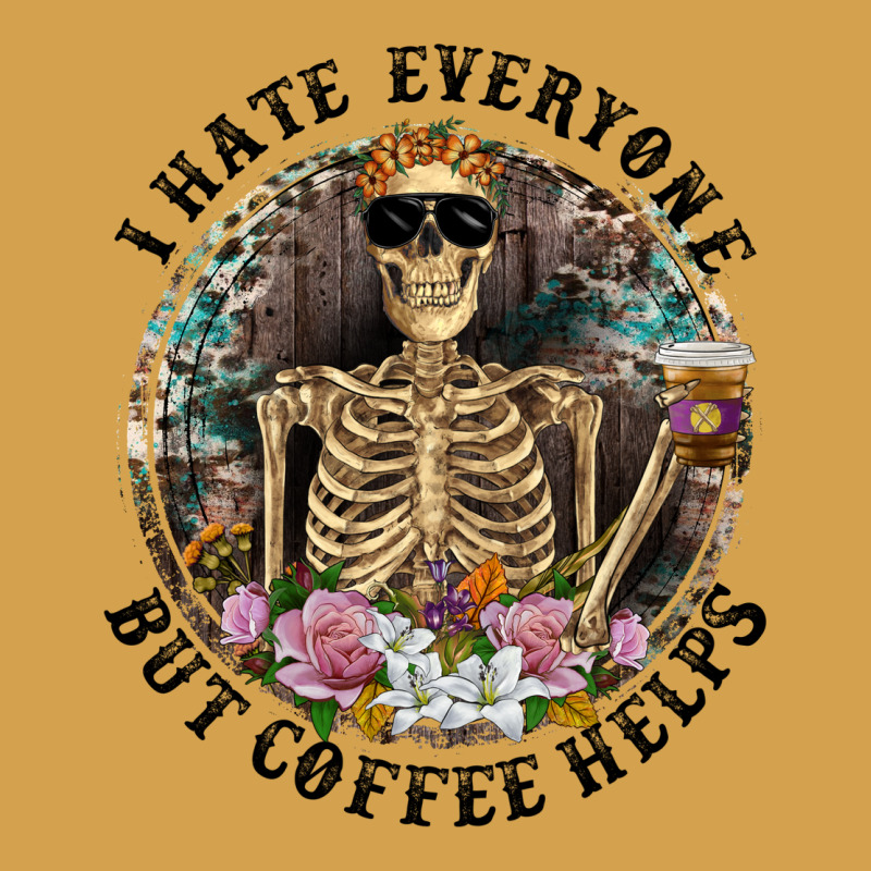 I Hate Everyone But Coffee Helps With Flowers Urban Hoodie by RanaPortraitStore | Teevron