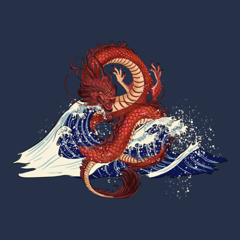 Asian Dragon And Ocean Waves Premium Hoodie by RanaPortraitStore | Teevron