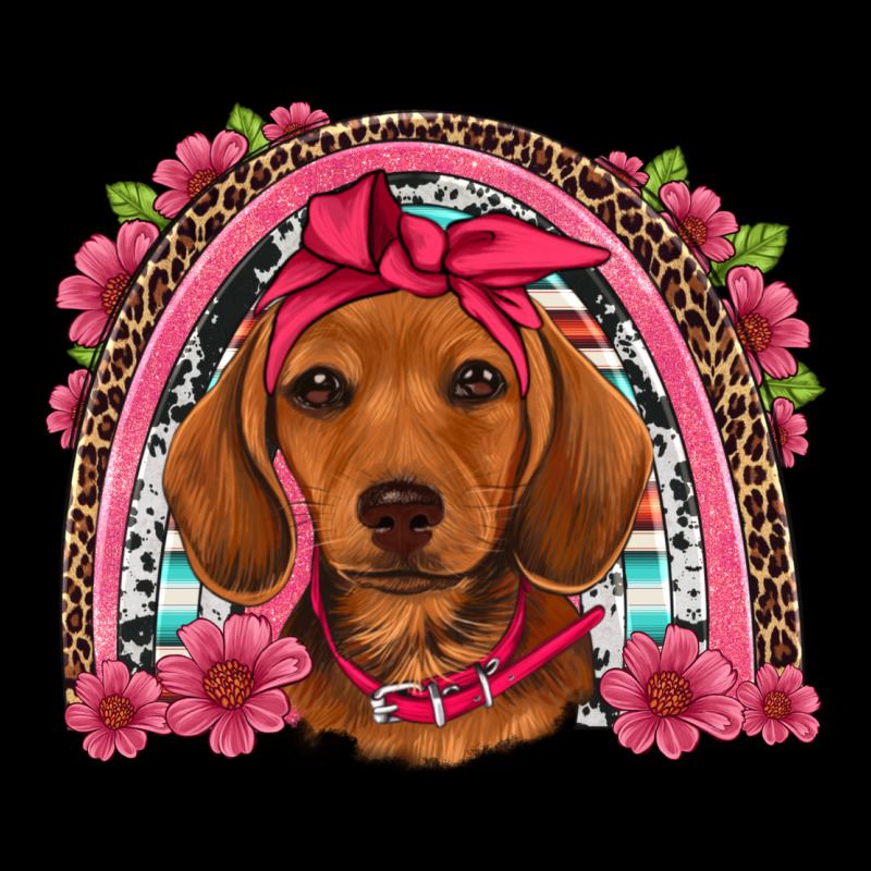 Dachshund Puppy Floral Rainbow Ladies Tee by Artiststas | Teevron