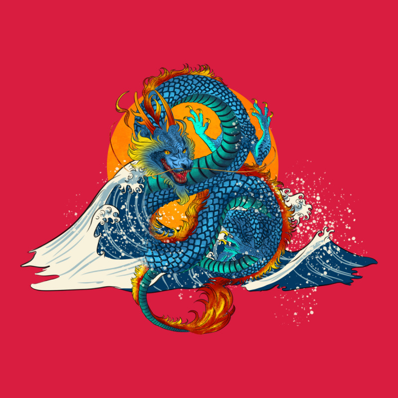 Blue Dragon Ocean Waves And Sun Premium Hoodie by RanaPortraitStore | Teevron